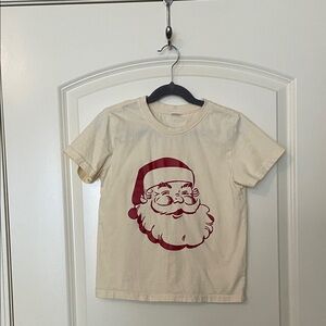 Kids Cream Santa Graphic T-Shirt